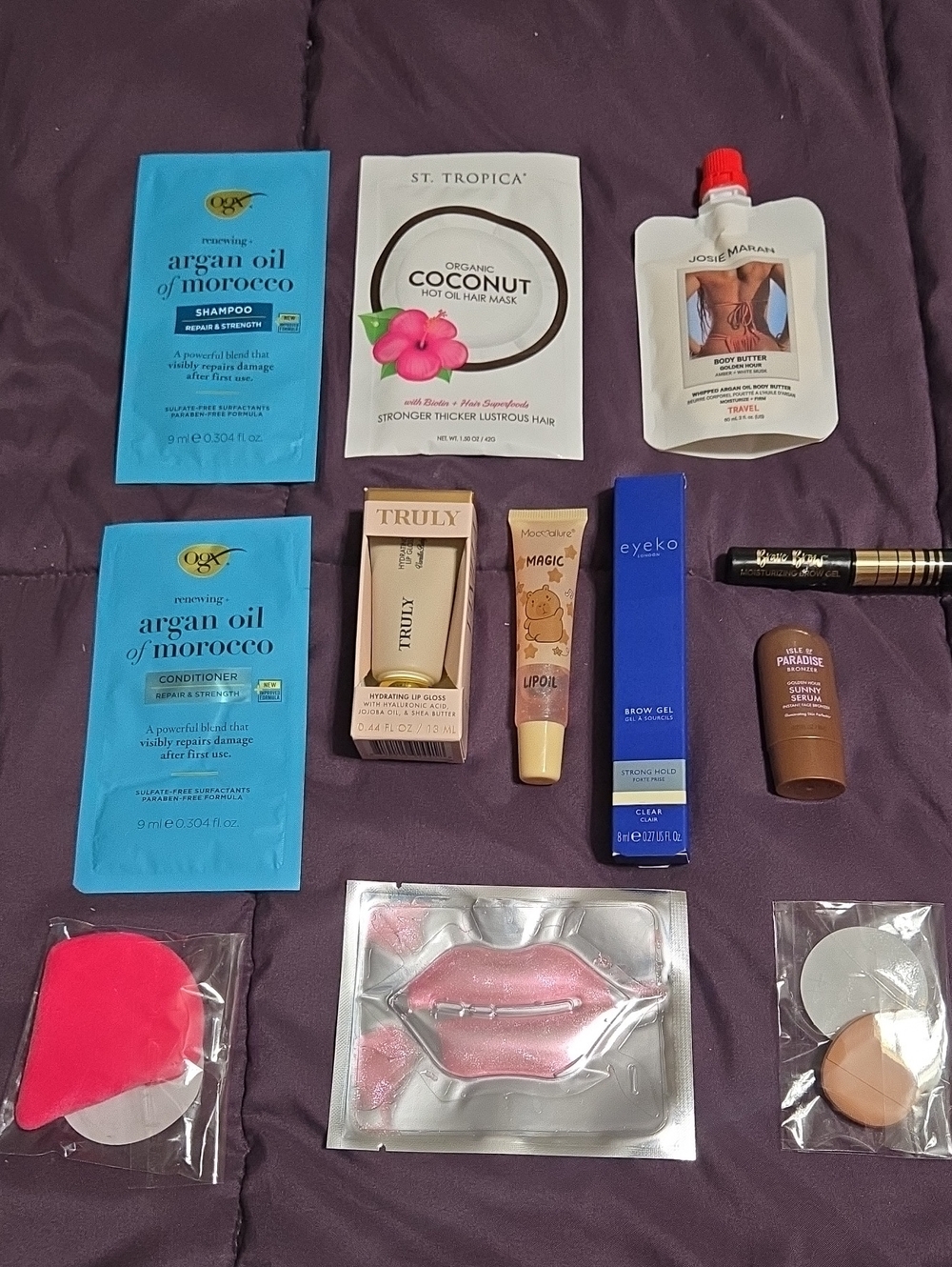 Assorted Beauty Samples Kit Truly, Eyeko, OGX 12 Items